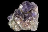Purple Fluorite Crystals with Quartz - China #94947-2